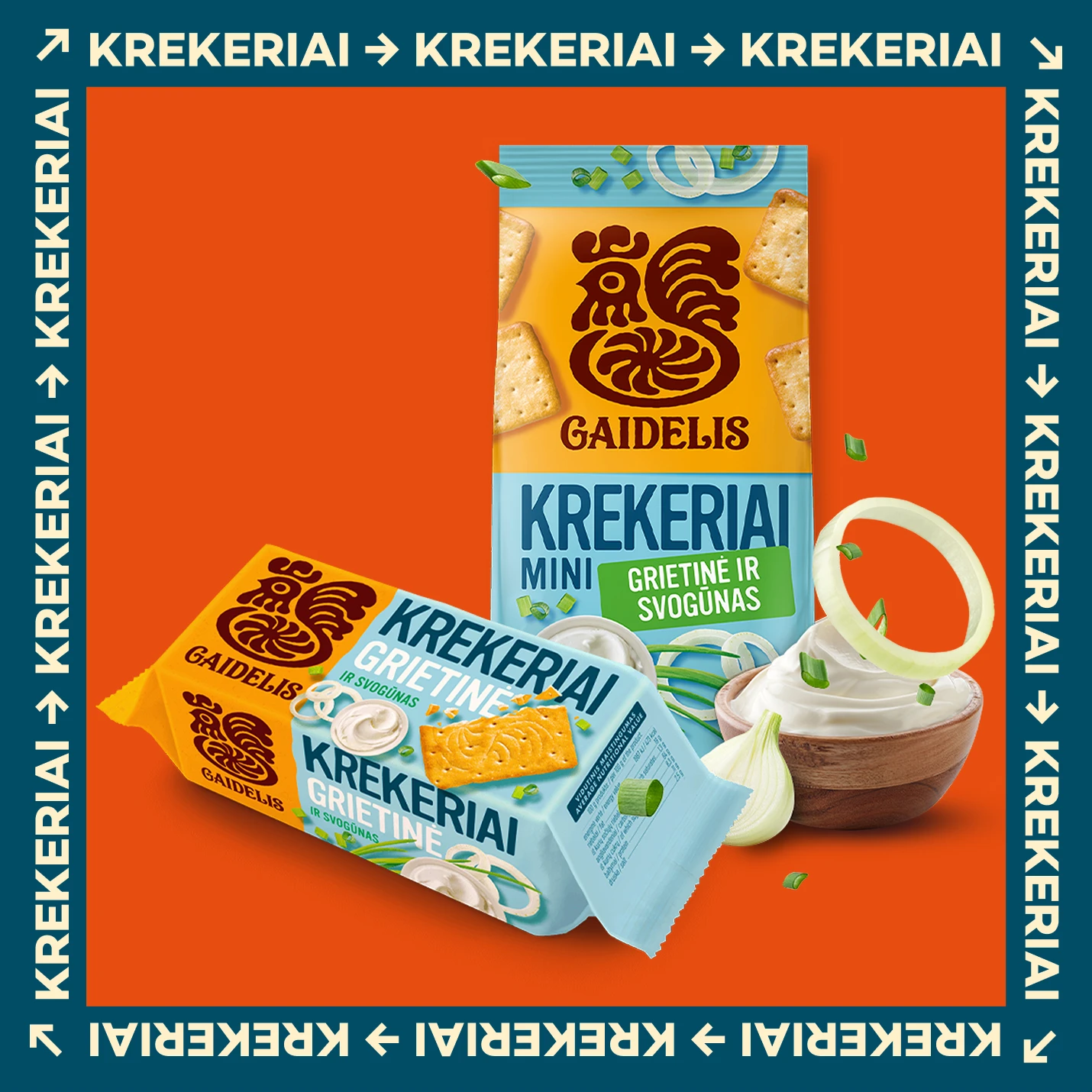 Krekeriai GRIETINĖ IR SVOGŪNAS