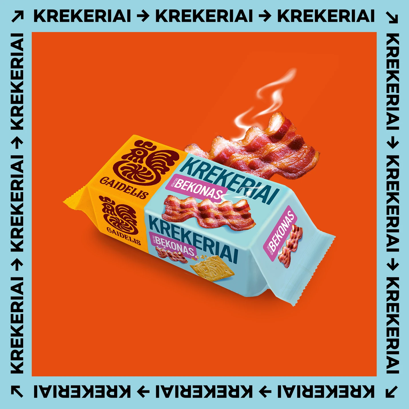 Krekeriai RŪKYTAS BEKONAS
